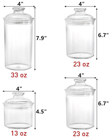 Plastic Storage Jar with Lid, Candy Cookie Container for Vanity