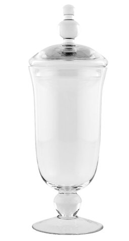 WEDDINGSTAR Large Glass Apothecary Candy Jar – Footed Vase with Lid