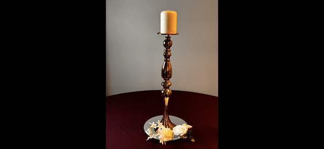 Gold Metal Stem Candle Holder 20”