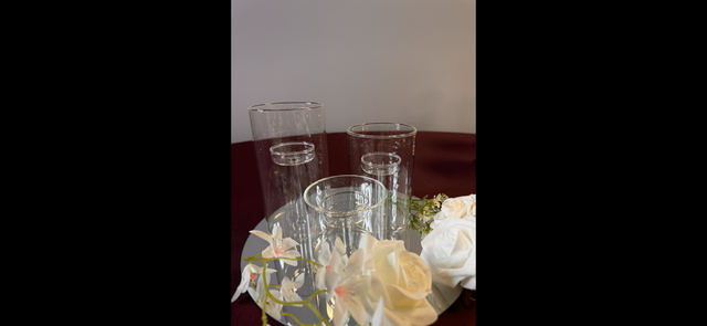 A set of 3 different sizes of glass votives