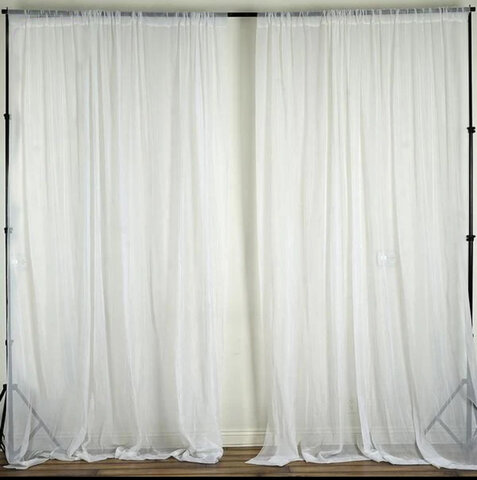 Ivory Sheer Organza Wedding Arch Drapery Fabric, Window Scarf Valance