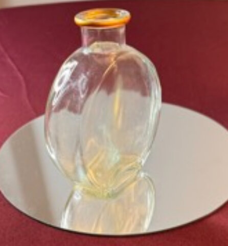 SMALL GLASS WHISKEY BOTTLES WITH GOLDR