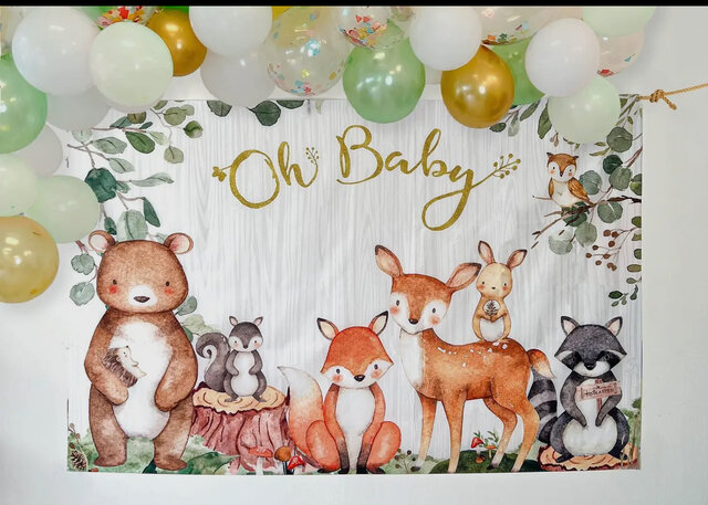 Sale: WOODLAND BABY SHOWER PHOTO BACKDROP