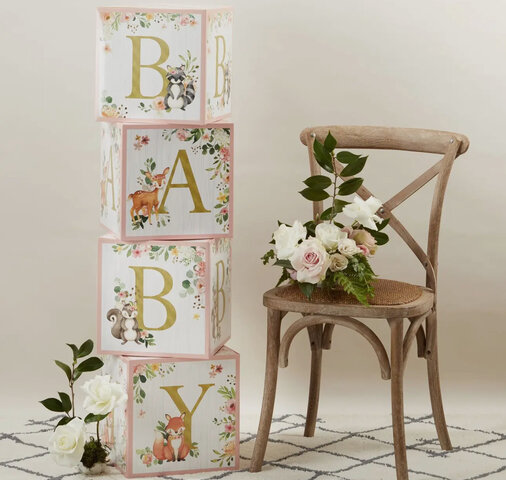 WOODLAND BABY BLOCK BOX KIT PINK