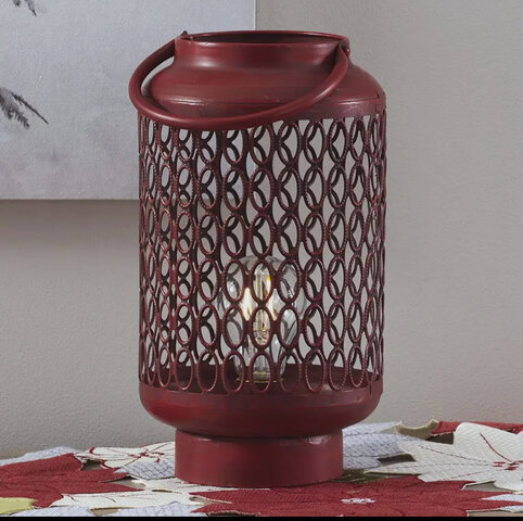 Antique Red Screen LED Lantern