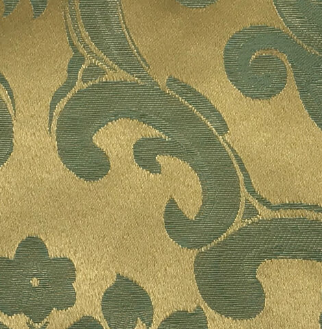 BEETHOVEN DAMASK GOLD AND SAGE  RUNNER 15”X 120”