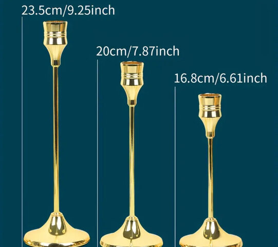 3 Piece Gold Candle Sticks