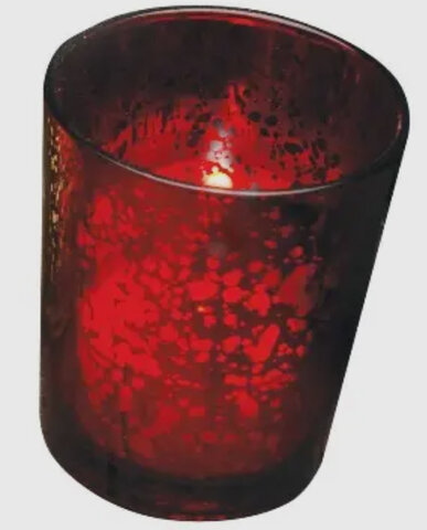 RUSTIC BURGUNDY VOTIVE HOLDER 