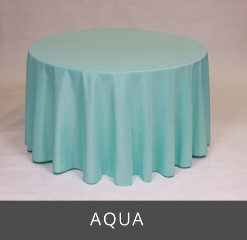 POLY 90”X 156” RECTANGLE TABLECLOTH, AQUA