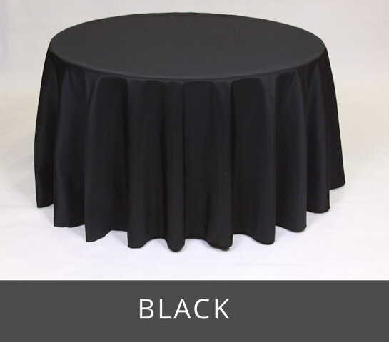 POLY 90”X 156” RECTANGLE TABLECLOTH, BLACK