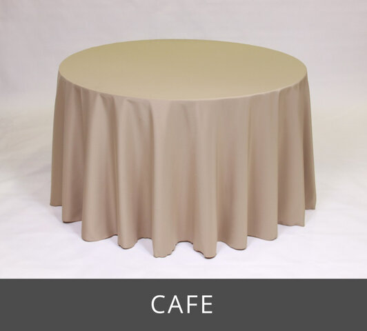 POLY 90”X 156” RECTANGLE TABLECLOTH, CAFE