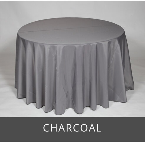 POLY 90”X 90”SQUARE TABLECLOTH, CHARCOAL