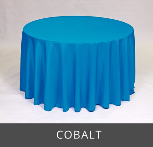 POLY 90”X 132” RECTANGLE TABLECLOTH, COBALT