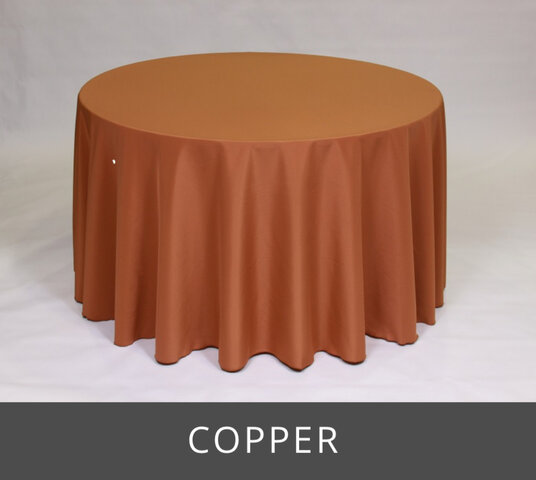 POLY 90”X 132” RECTANGLE TABLECLOTH, COPPER