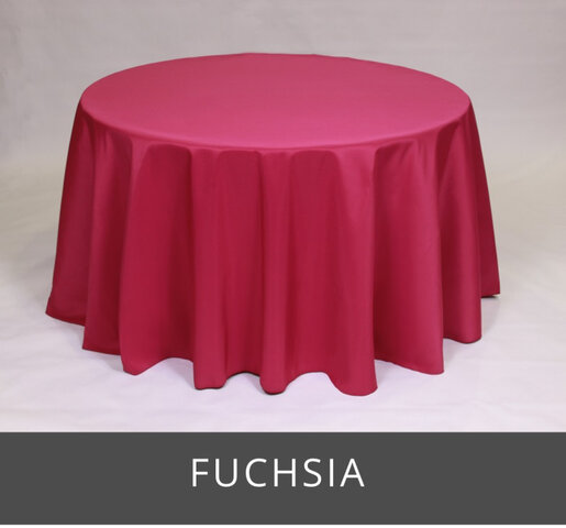 POLY 120” ROUND TABLECLOTH, FUCHSIA 