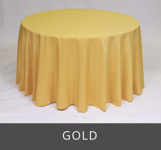 POLY 90”X 132” RECTANGLE TABLECLOTH, GOLD