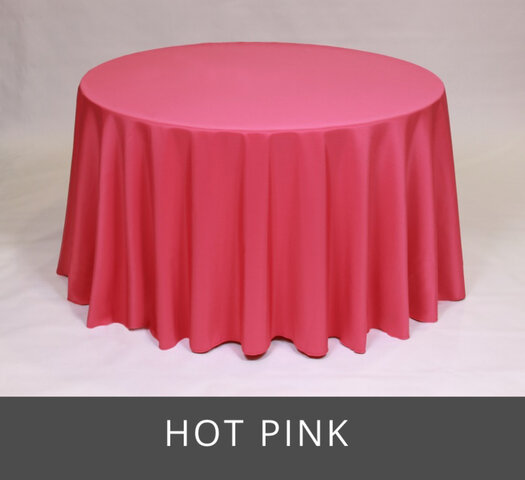 POLY 108” ROUND TABLECLOTH, HOT PINK