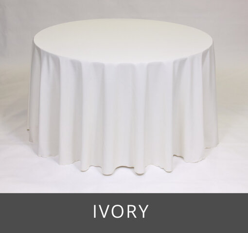 POLY 120” ROUND TABLECLOTH, IVORY