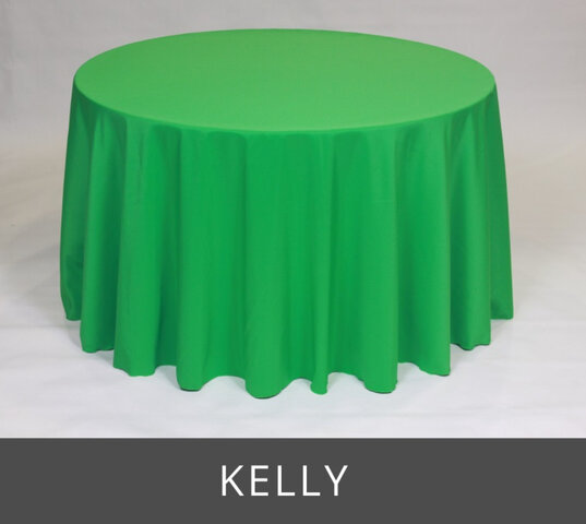 POLY 90”X 132” RECTANGLE TABLECLOTH,  KELLY 