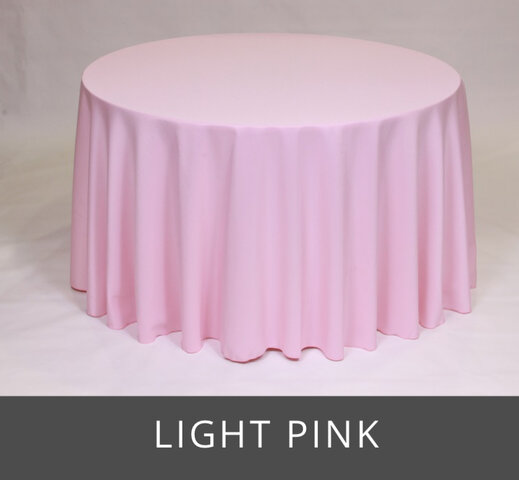 POLY 90”X 90”SQUARE TABLECLOTH, LIGHT PINK