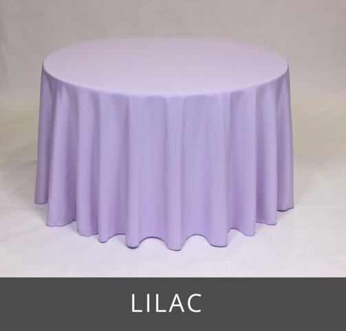 POLY 120” ROUND TABLECLOTH, LILAC 