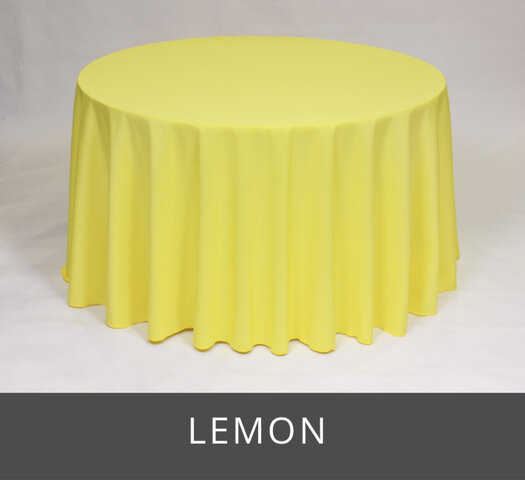 POLY 108” ROUND TABLECLOTH, LEMON