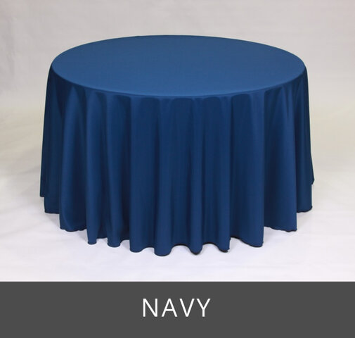 POLY 90”X 90”SQUARE TABLECLOTH, NAVY