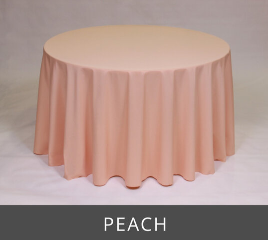 POLY 90”X 90”SQUARE TABLECLOTH, PEACH