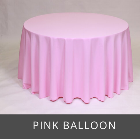 POLY 90”X 90”SQUARE TABLECLOTH, PINK BALLOON 