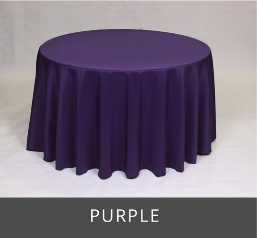 POLY 120” ROUND TABLECLOTH, PURPLE 