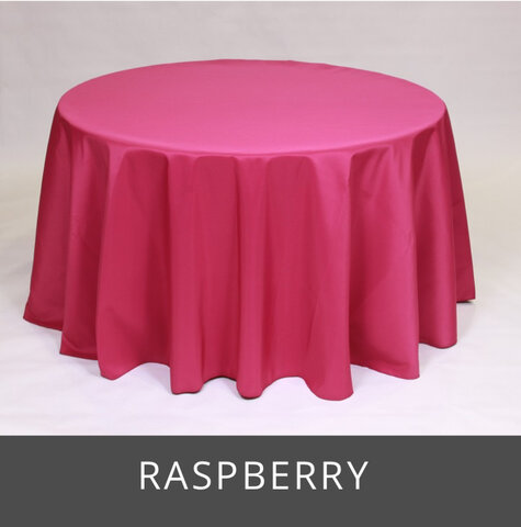 POLY 108” ROUND TABLECLOTH, RASBERRY