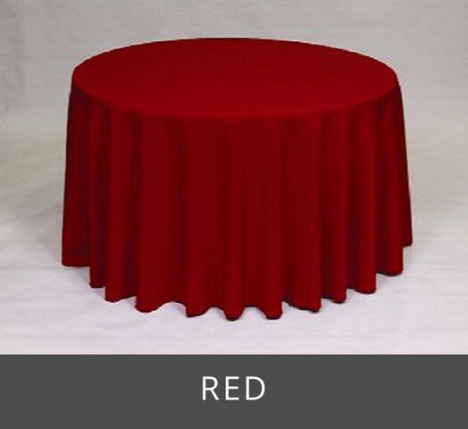 POLY 120” ROUND TABLECLOTH, RED