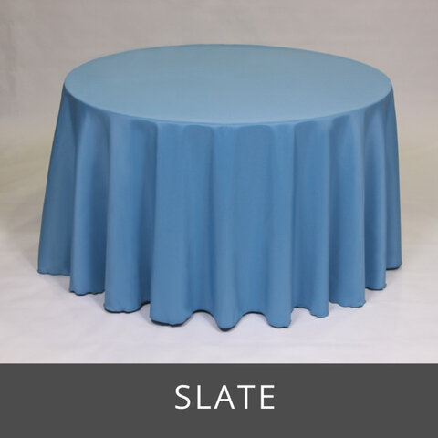 POLY 108” ROUND TABLECLOTH, SLATE