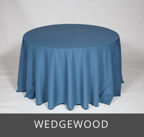 POLY 90”X 156” RECTANGLE TABLECLOTH, WEDGEWOOD