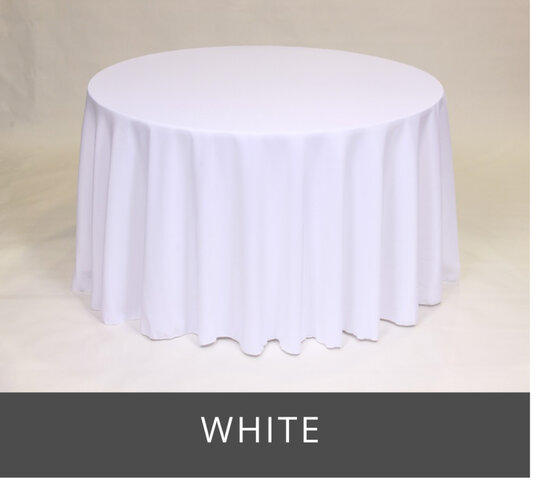 POLY 90”X 90”SQUARE TABLECLOTH, WHITE