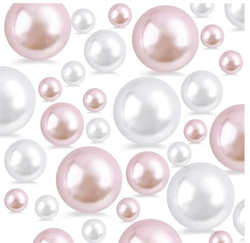  Pink and white vase filler different sizes 