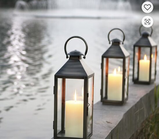 Black Lantern with Candle inside