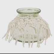 Macrame Boho Glass Vase, Small