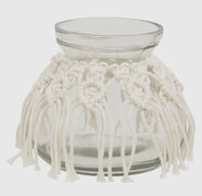 Macrame Boho Glass Vase, Medium