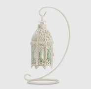 White Fancy Candle Lantern with stand