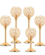 6 Pcs Crystal Candle Holder 3 Sizes Tea Light Candlestick Holders for Wedding Table Centerpiece,