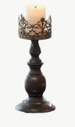 Small 1pc Elegant Black Vintage-Style Wrought Iron Lantern Candelabra - Chic Tabletop Decor with Ornate Skeleton Detailing