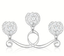 Luxurious 3 Arm Crystal Candle Holder - Elegant Centerpiece with Pendant for Warm Ambiance