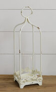 DISTRESSED LANTERN WITH HURRICANE GLASS, LG 