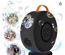 Bubble Machine Automatic Bubble,Rotating 90°/360°,Rechargeable Bubble Maker, Outdoor Toys for Kids Gift Birthday Party Wedding(Black)