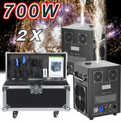 2X 700W Cold Spark Machine Party Stage Sparkle DJ Party Wedding W/Flight Case US