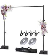 Pipe and Drape Photography Backdrop Stand Kit Adjustable Photo Background Stand 10ft x 6.5ft with Metal Base for Parties Weddings Birthday Party Events Photo Booth