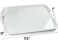 Large Melamine Serving Tray with Handles, 17.5 x 12 in Rectangular Melamine Serving Platter, Dishwasher Safe Trays for Eating, Appetizer, Charcuterie, Snack, Fruit, Desserts,