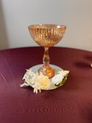 Antique Glass Compotse Bowl Pedestal Flower Bowl Centerpiece11” H