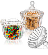 Acrylic Candy Dish with Lid, 32 Oz Crystal Covered Candy Bowls, Decorative Candy Jar Containers for Candy Buffet